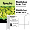 Cucumber Seeds / Mailable Seed Packet - Custom Printed Back